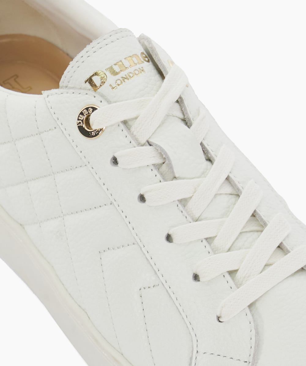 Quilted white sneakers store