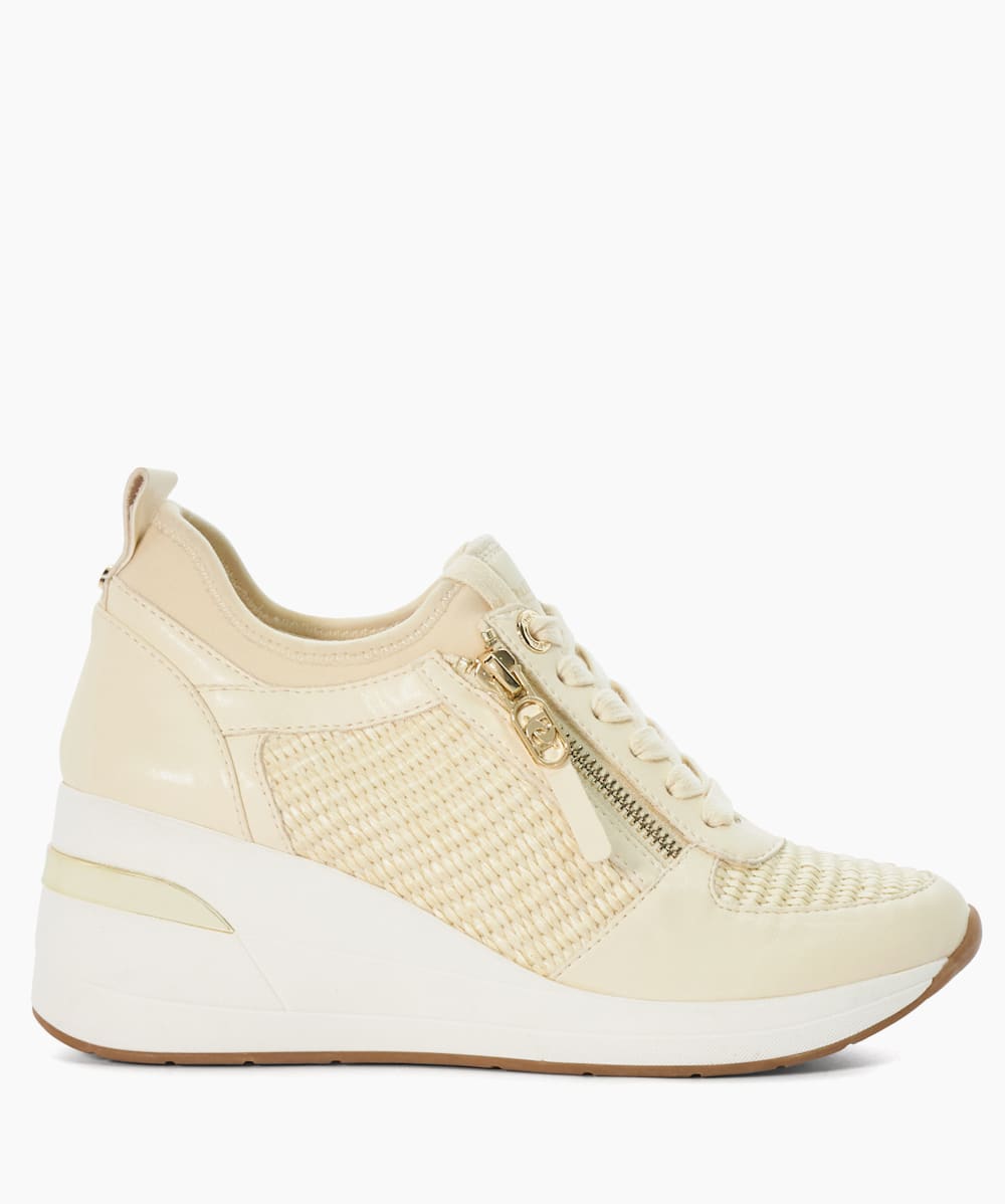 Beige wedge trainers outlet