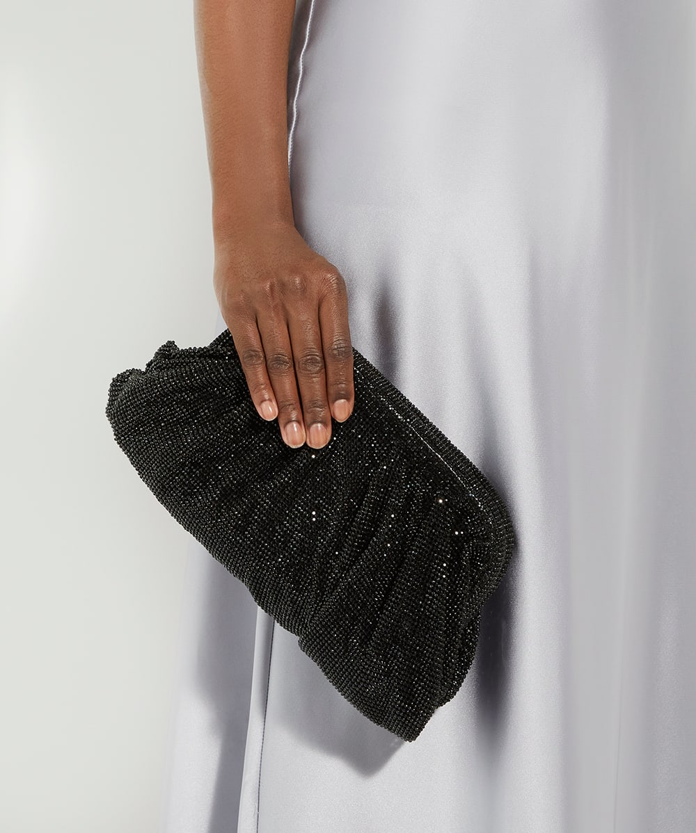 Black embellished clutch bag online