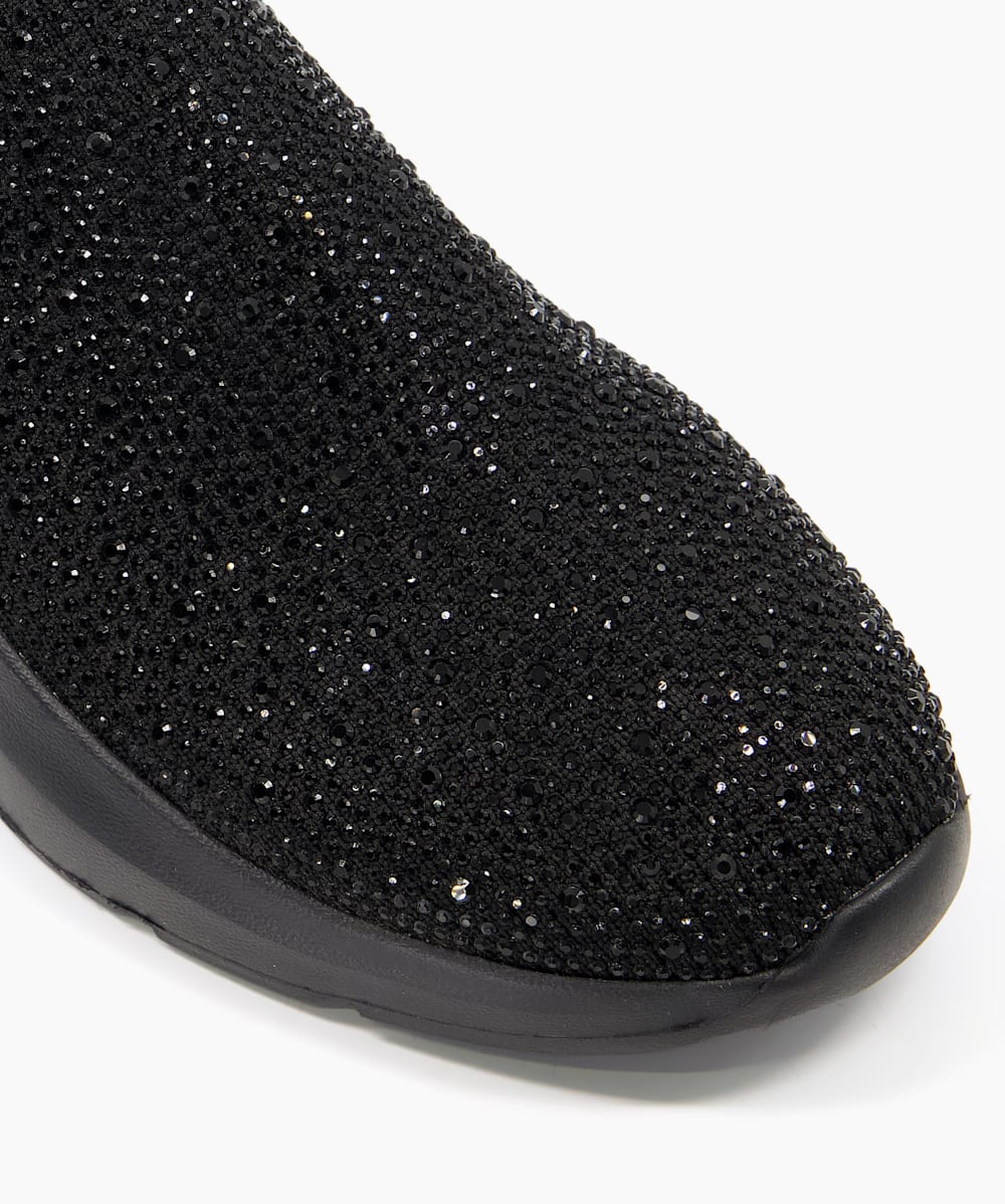 Elixir Black Embellished Chunky Sole Sock Trainers Dune London