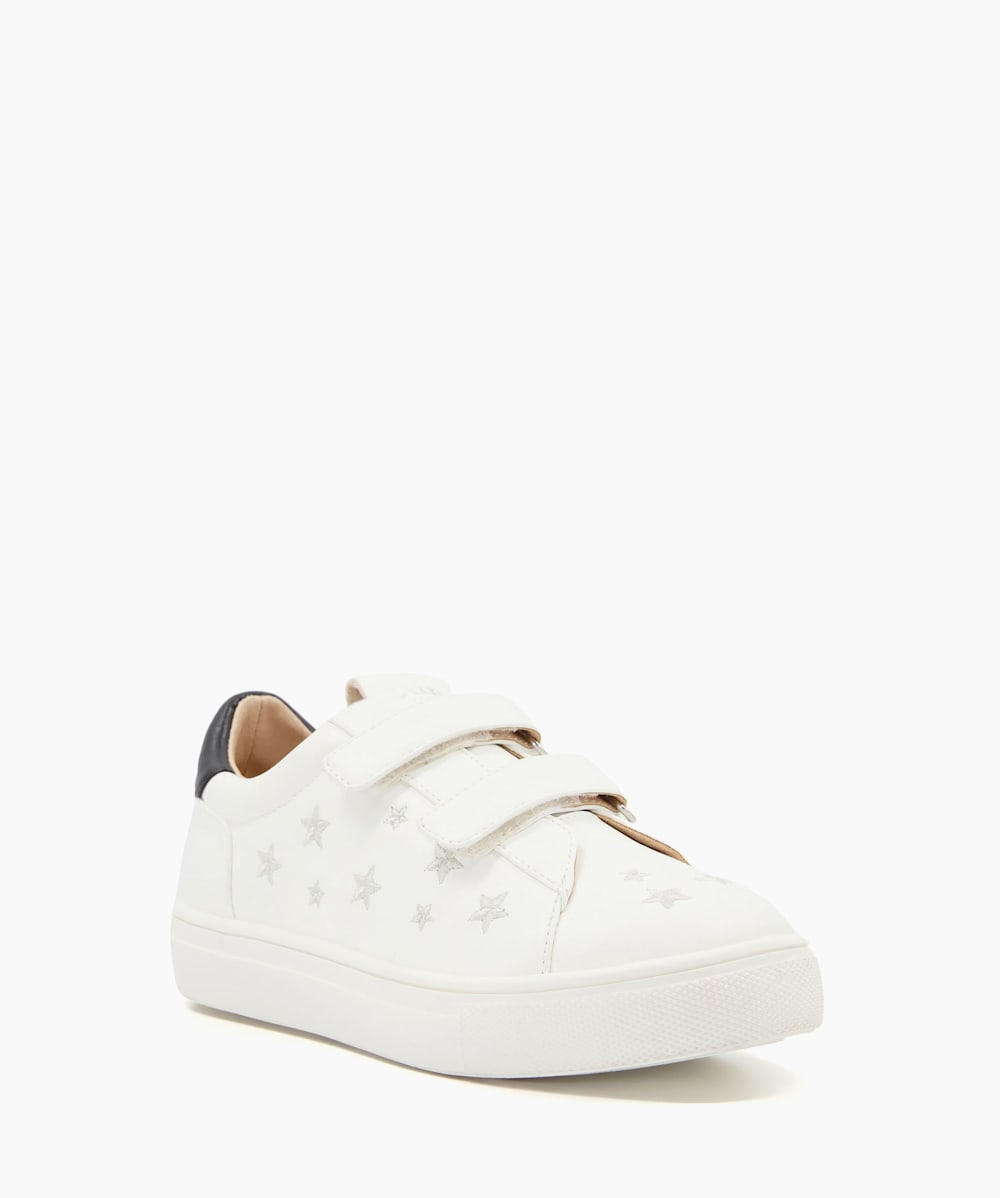 Ellamay White Kids Star Motif Velcro Trainers Dune London