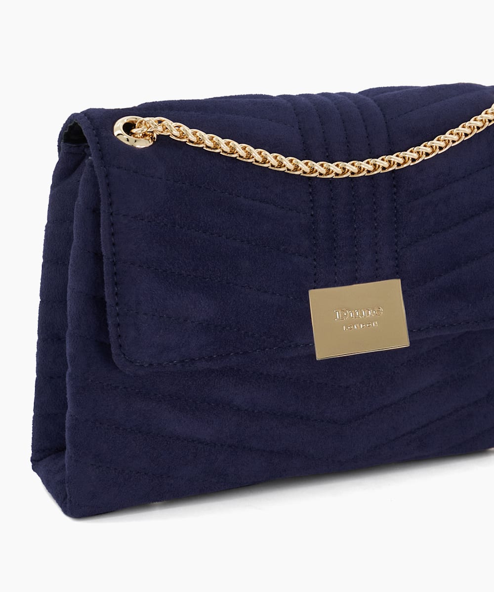 Navy blue cheap quilted handbag