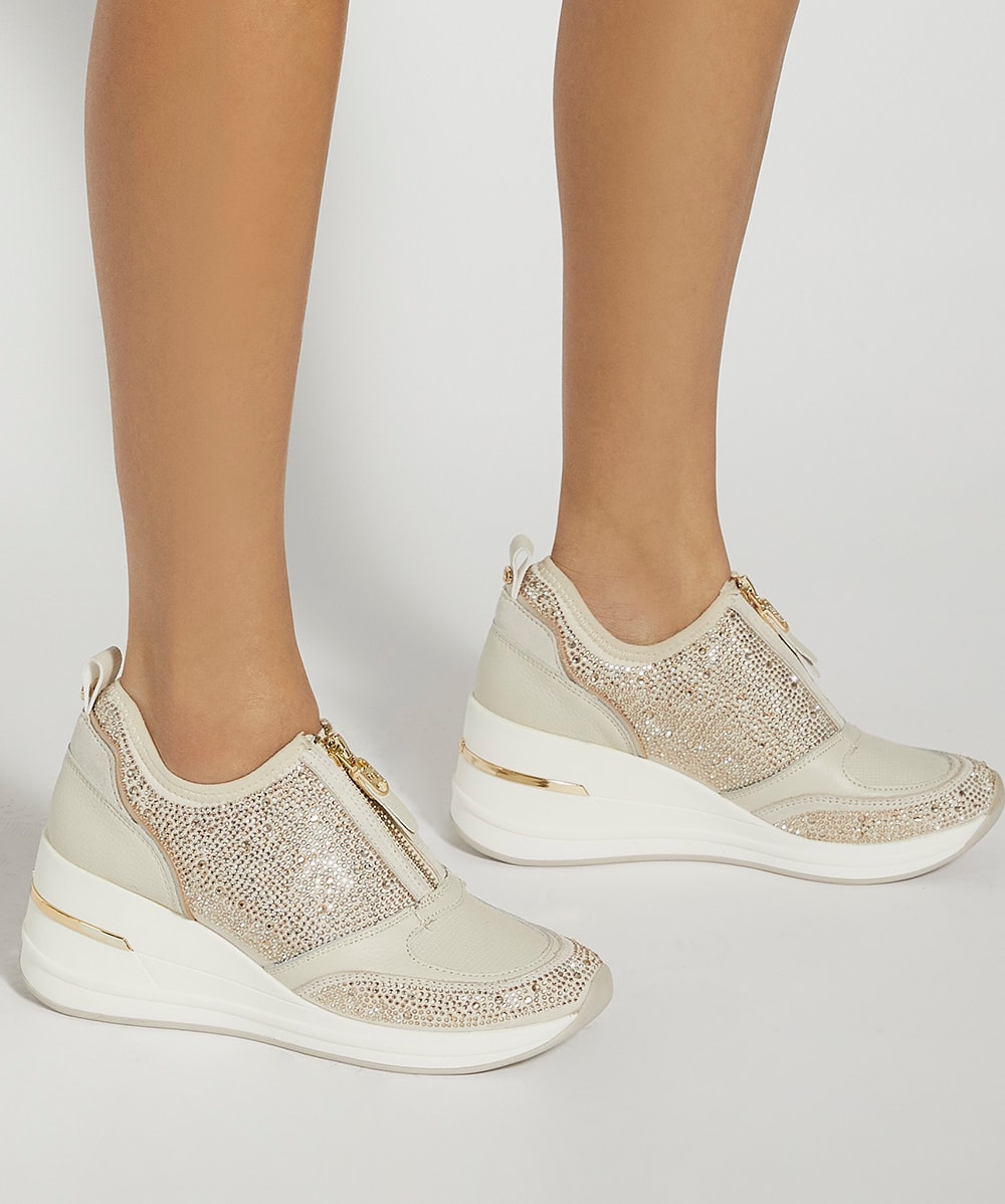 Wedge heel trainers top