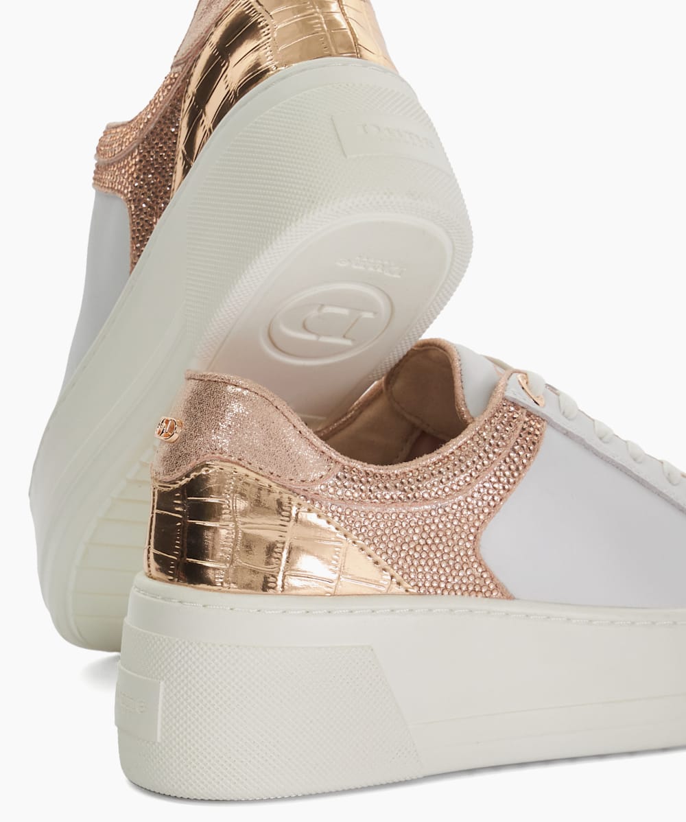 Rose gold platform trainers discount