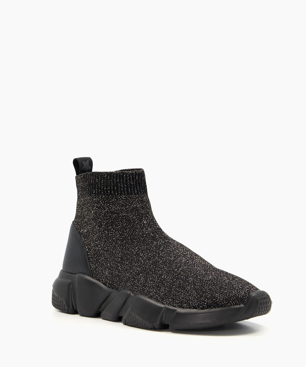 Elynn Black Kids Chunky Sole Sock Trainers Dune London