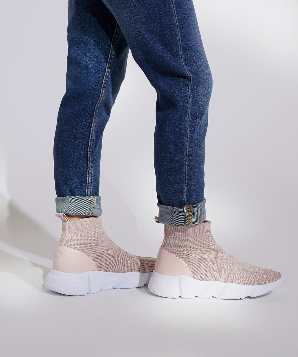 Elynn Pink Kids Chunky Sole Sock Trainers Dune London
