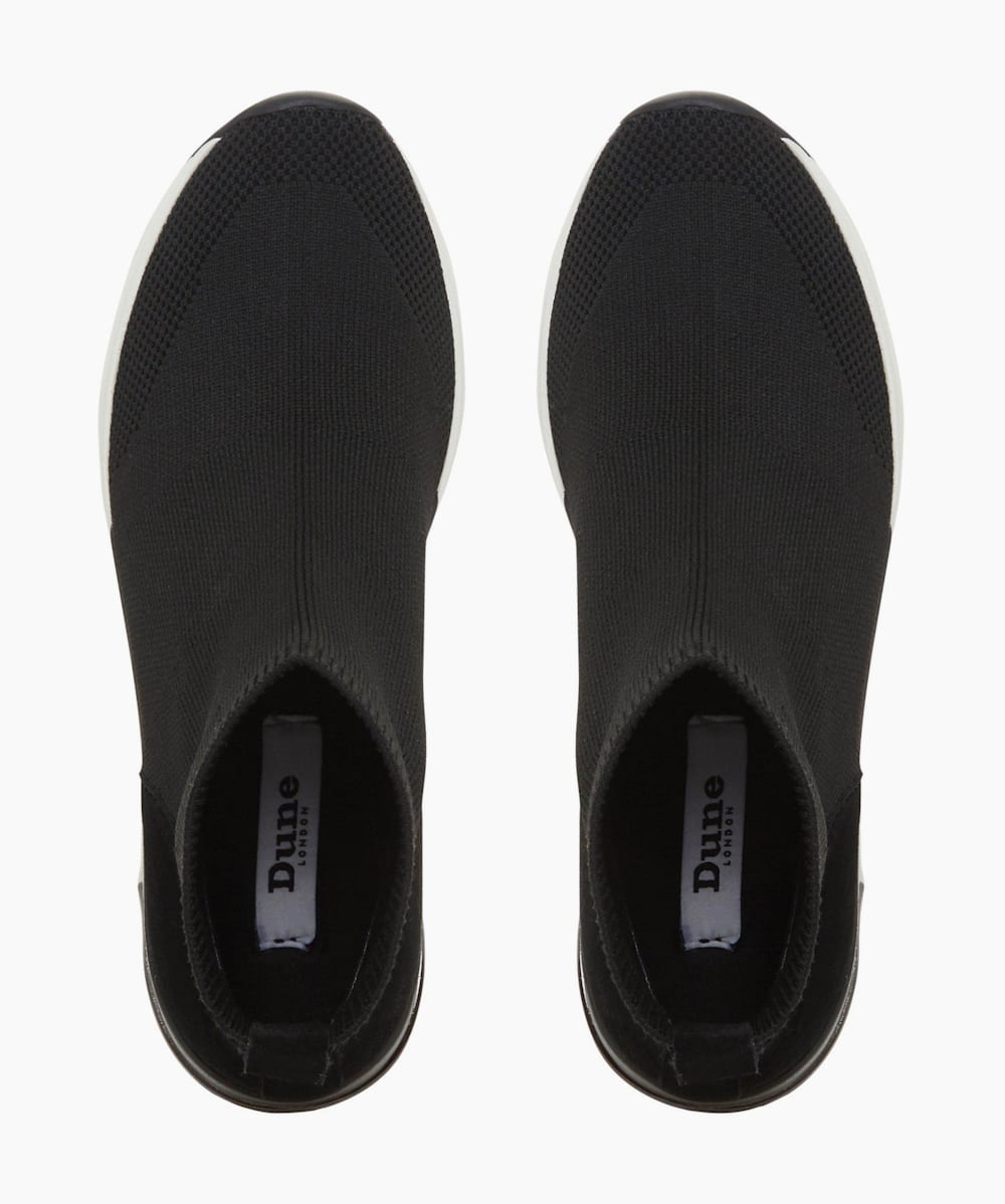 Dune sock trainers black deals