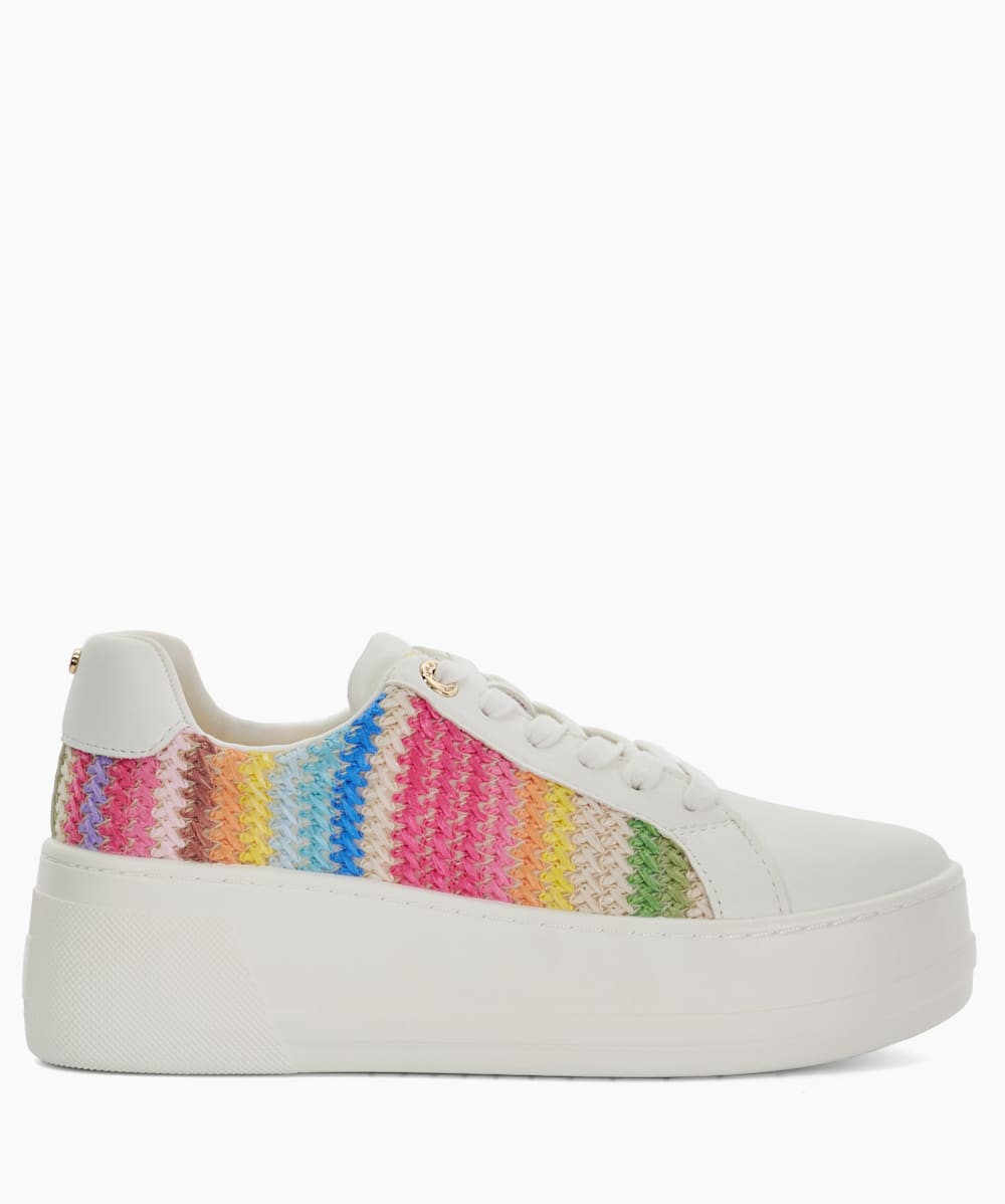 Episode Multi Side Detail Lace Up Flatform Trainers Dune London