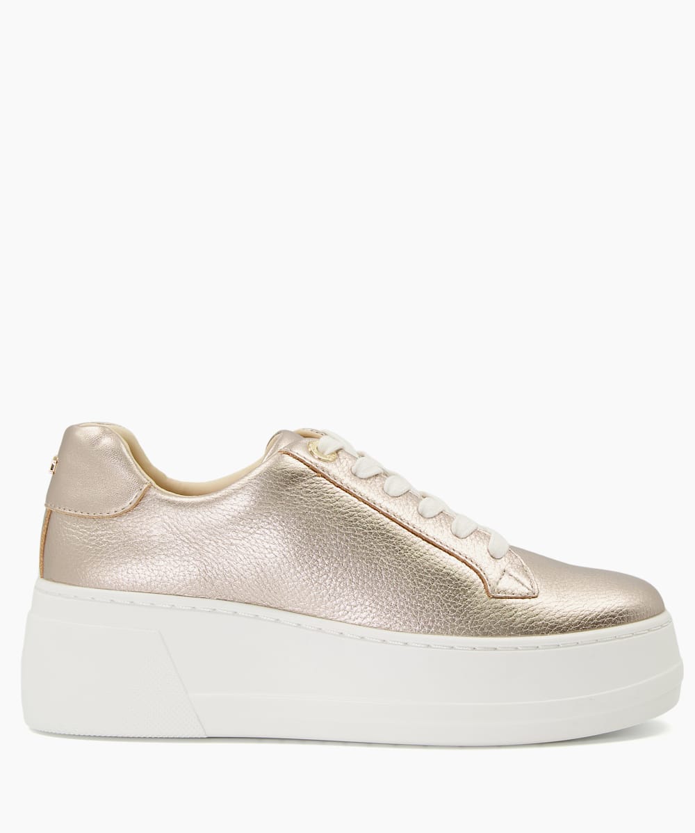 Dune top leather trainers