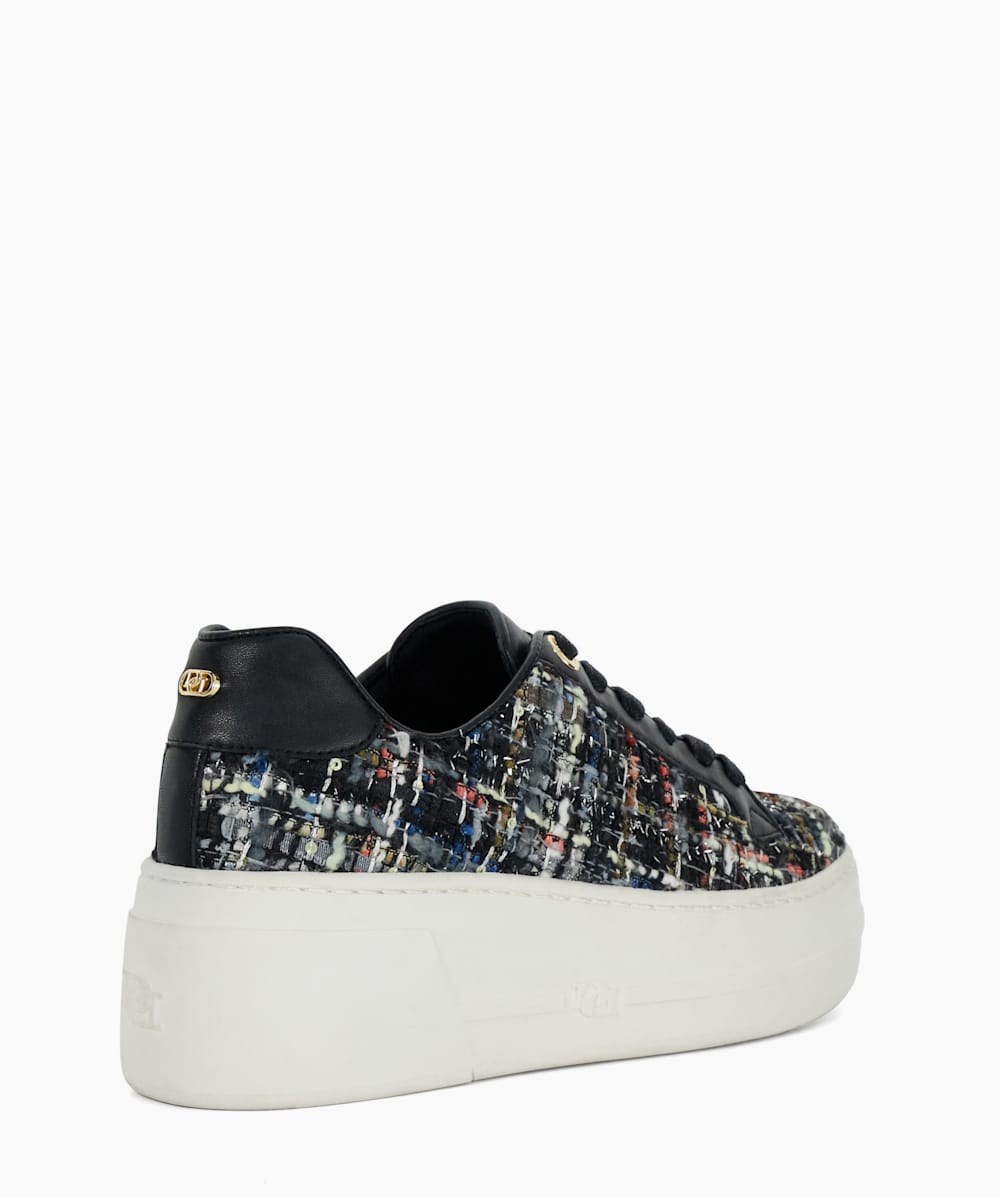 Episode Black Lace Up Flatform Trainers Dune London