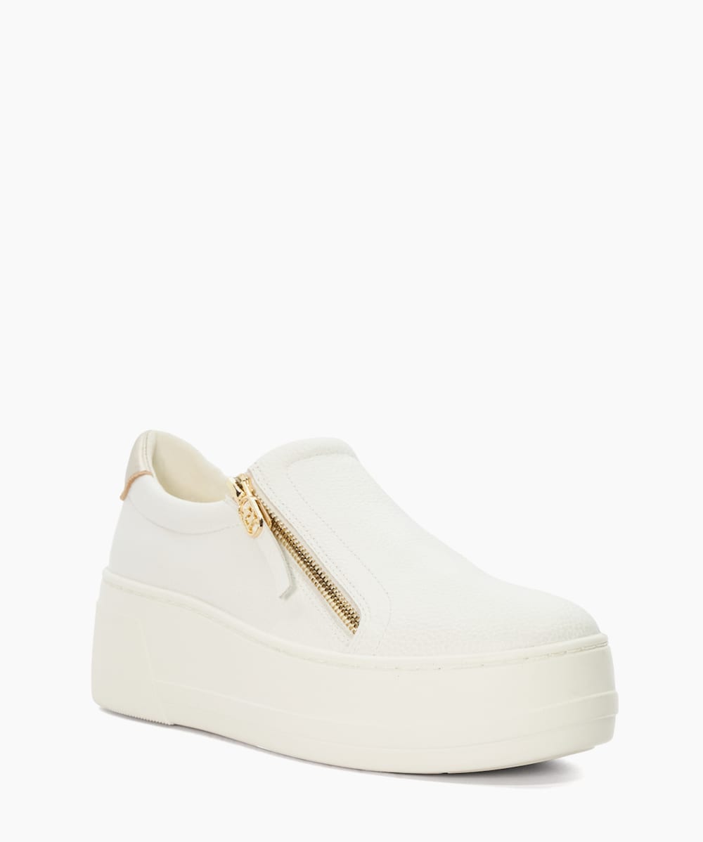 White zip trainers store