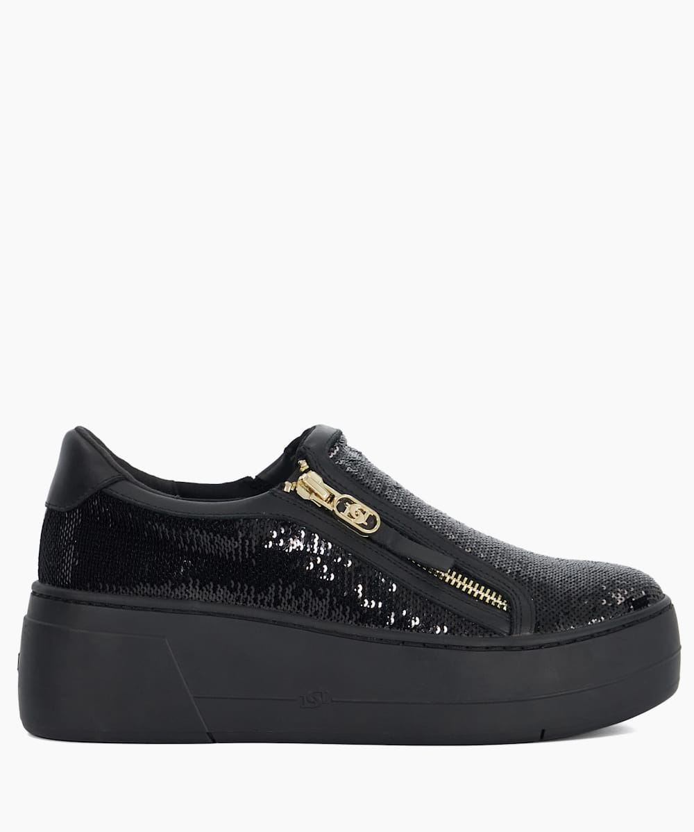 Womens black flatform trainers hotsell