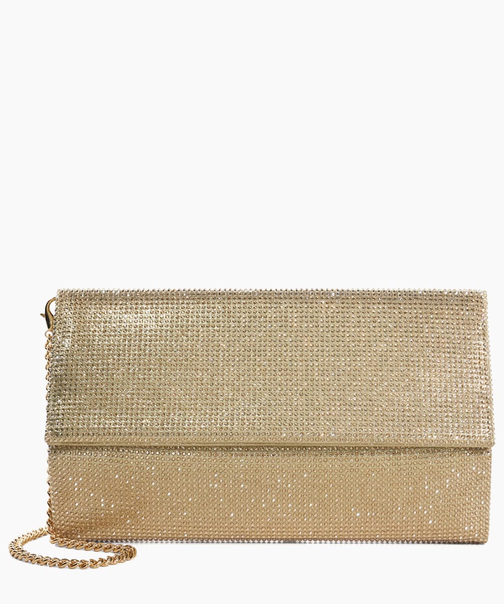 Dune gold clutch bag top