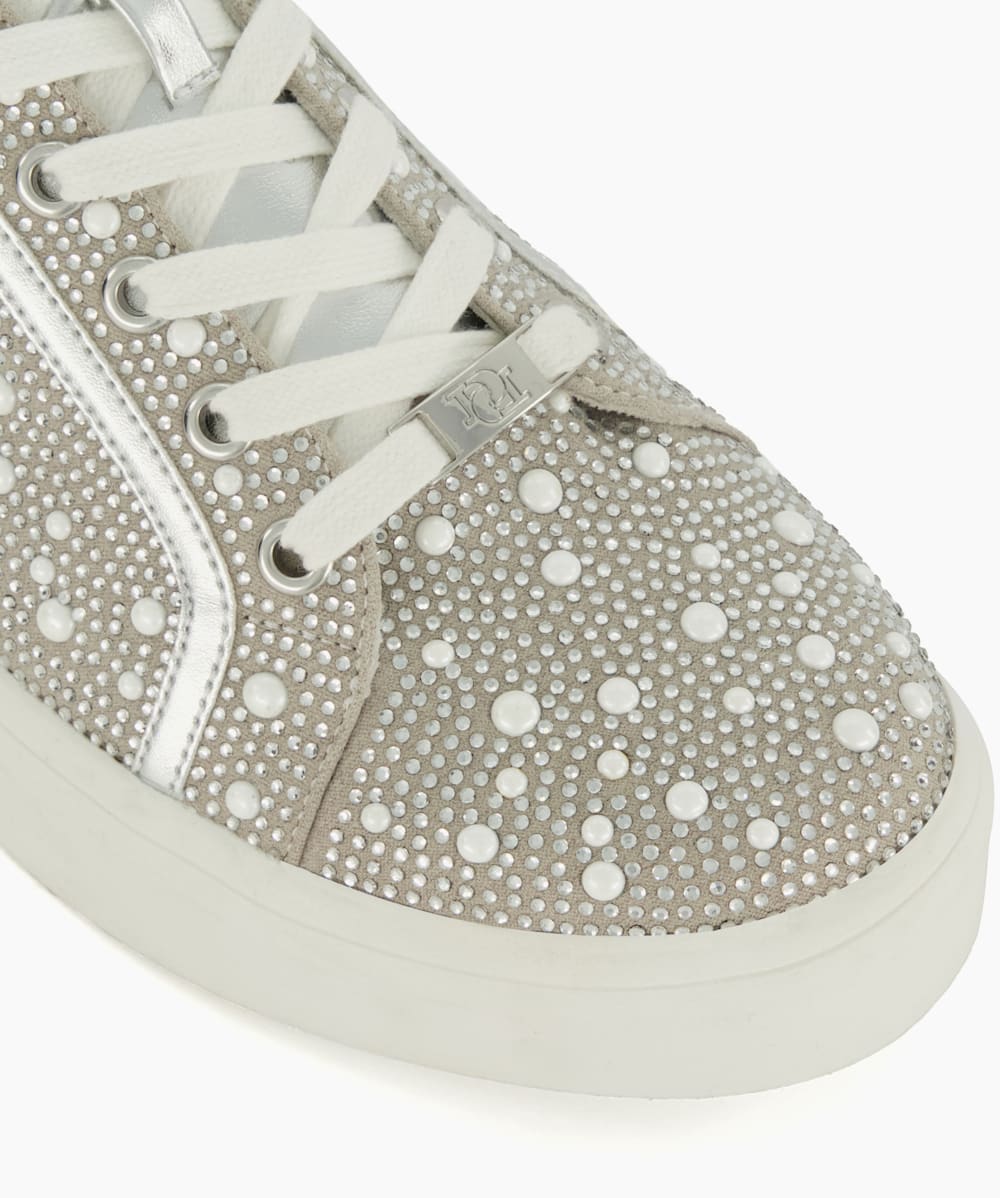 Dune silver trainers clearance