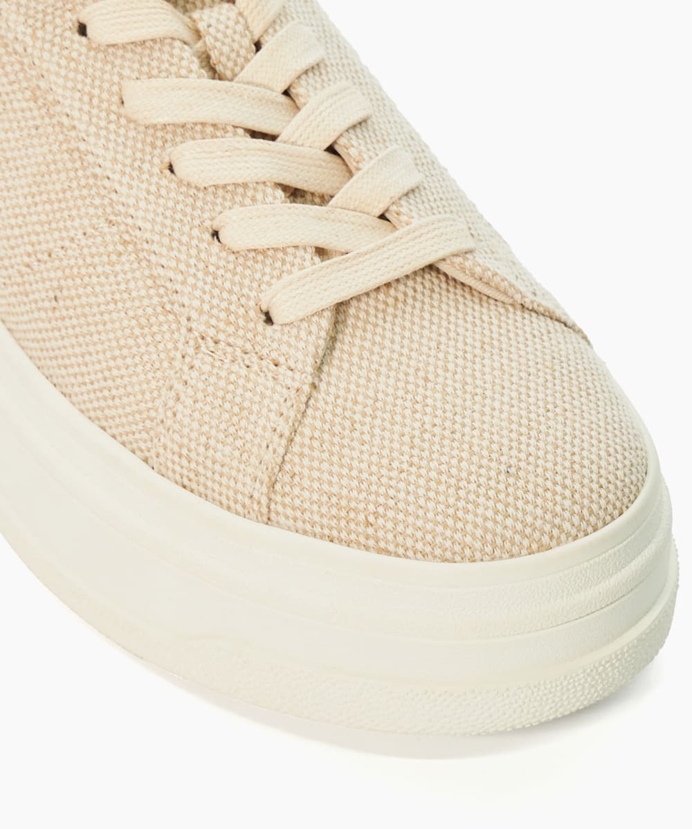 Exaggerate Beige, Flatform-Sneaker aus Canvas | Dune London