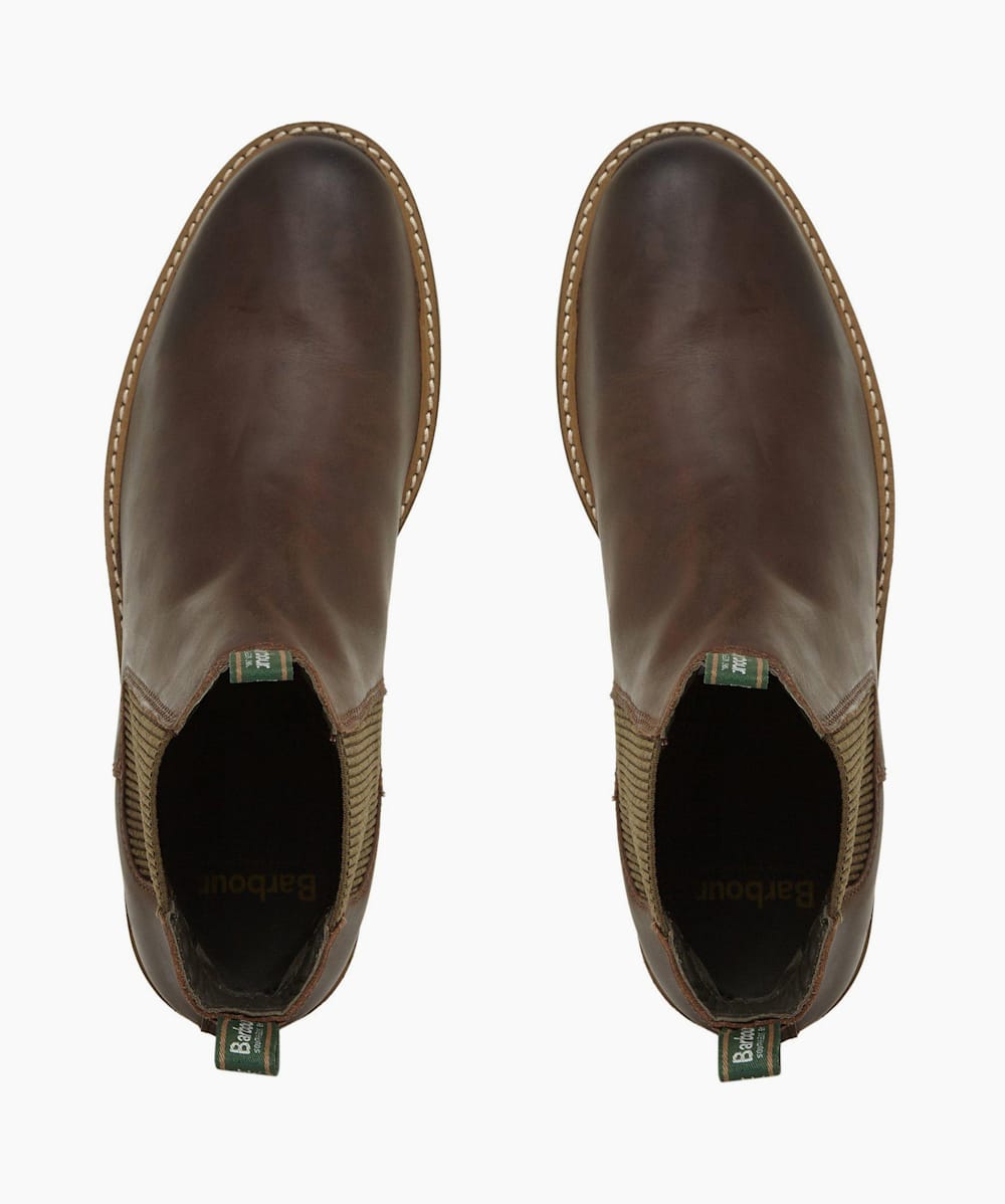 Farsley Dark Brown Natural Sole Chelsea Boots Dune London