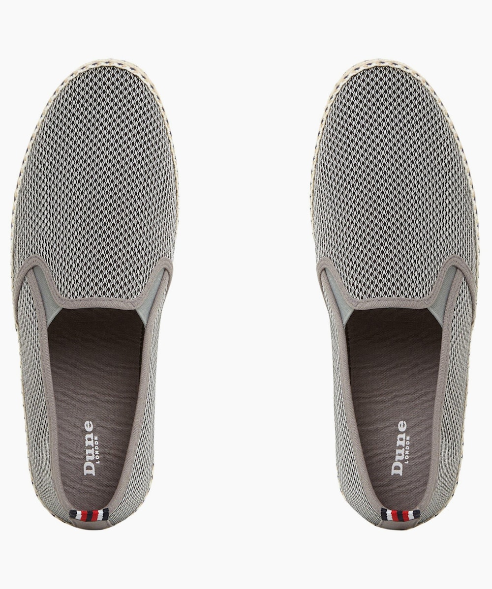 Fin Grey Mesh Espadrille Shoes Dune London