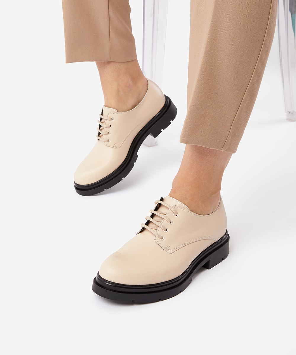 Cream lace up shoes store