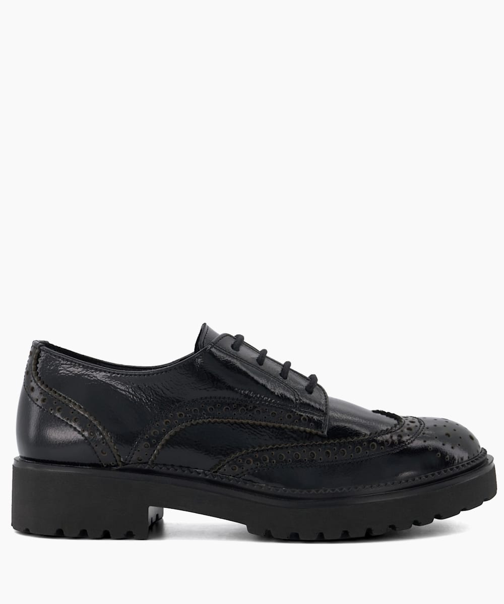 Patent black store brogues
