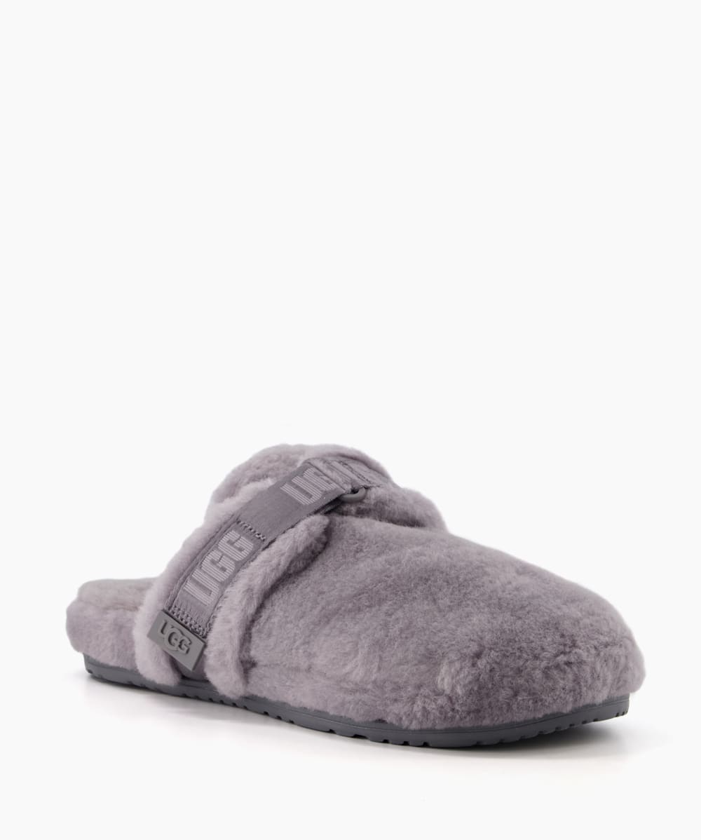 Mens fur mule slippers shop