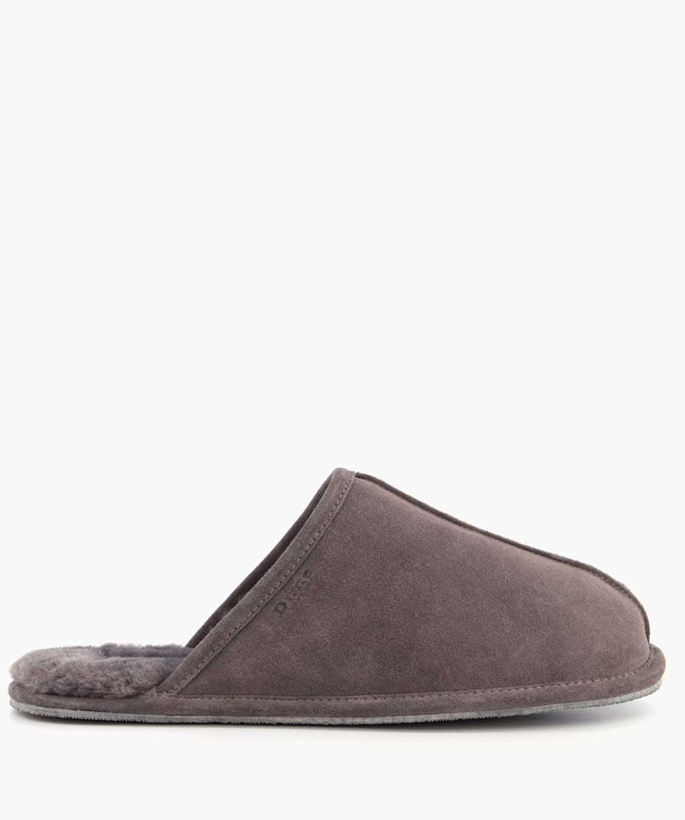 Forage Grey Warm Lined Mule Slippers Dune London