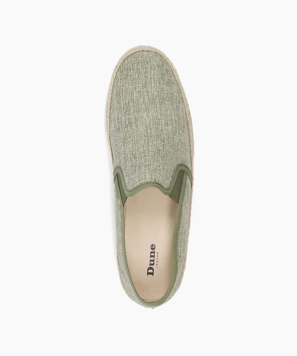 Frampo Green Espadrille Plimsolls Dune London