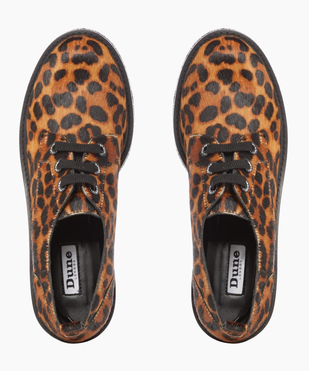 Dune wide fit leopard print shoes top