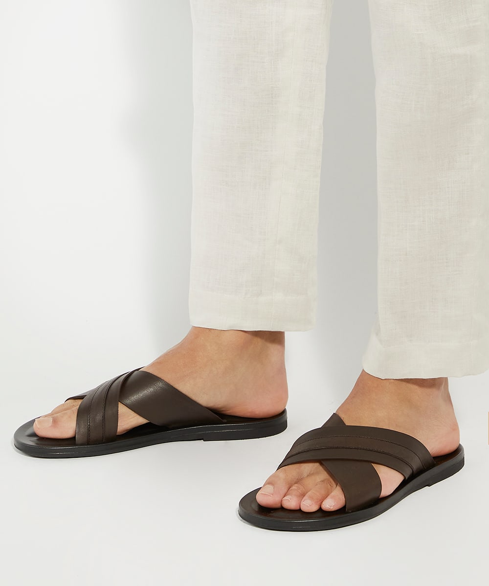 Cross strap sandals mens 2025
