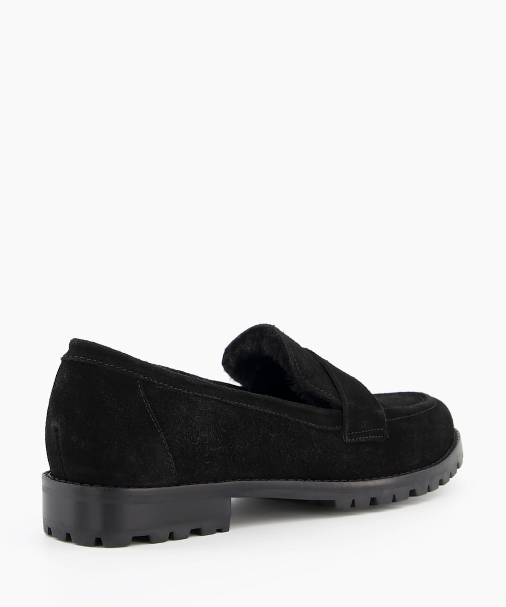 Womens fur hotsell lined loafers