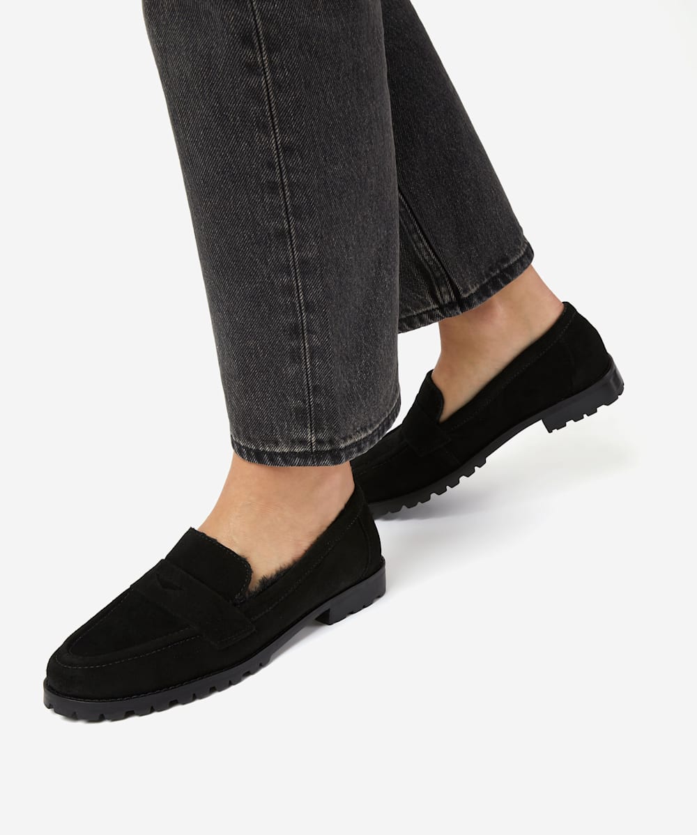 Dune best sale fur loafers