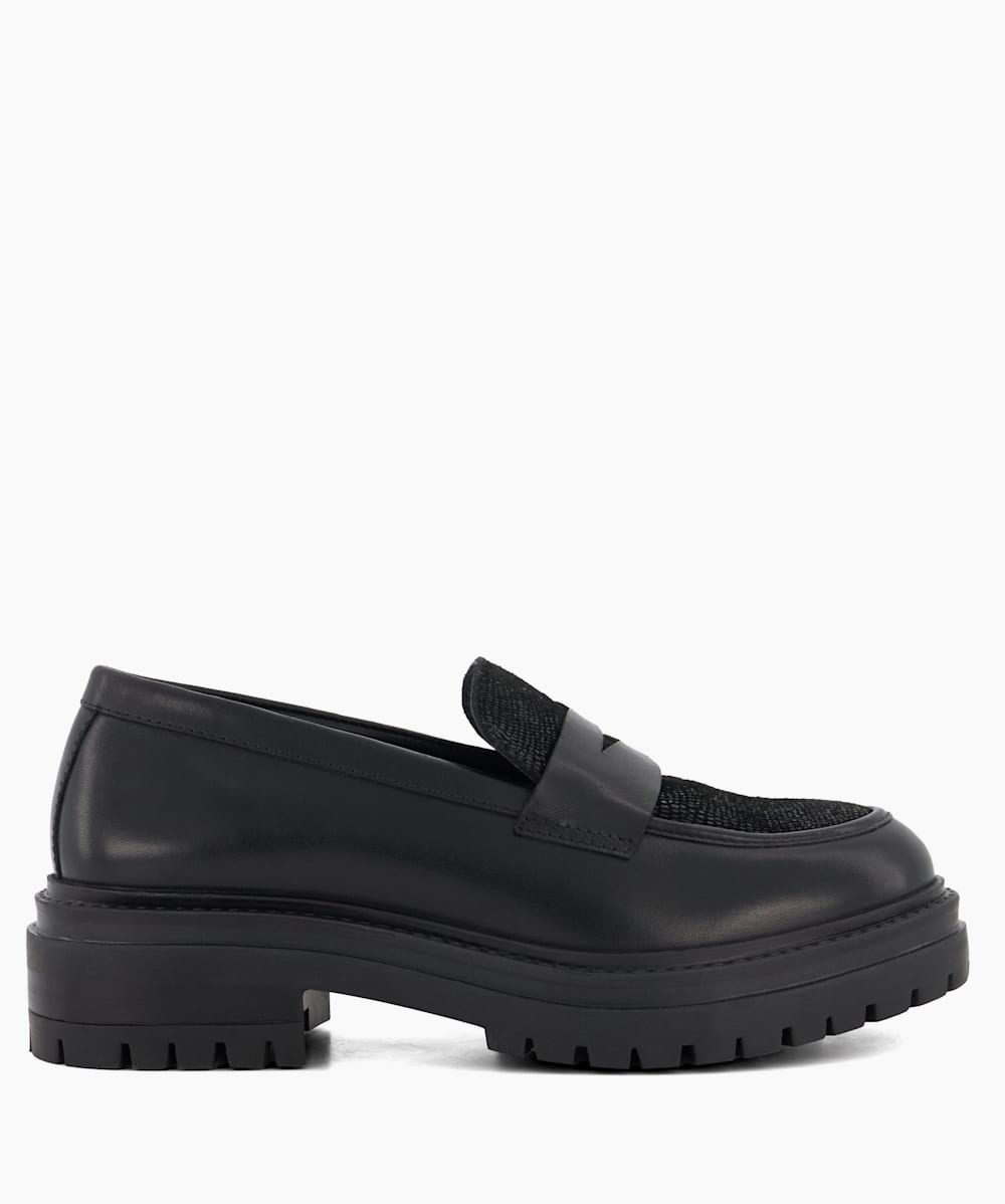 Chunky black loafers outlet