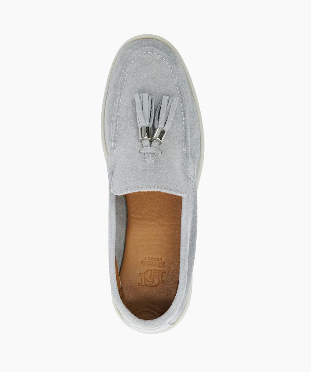 Grey tassel loafers hotsell