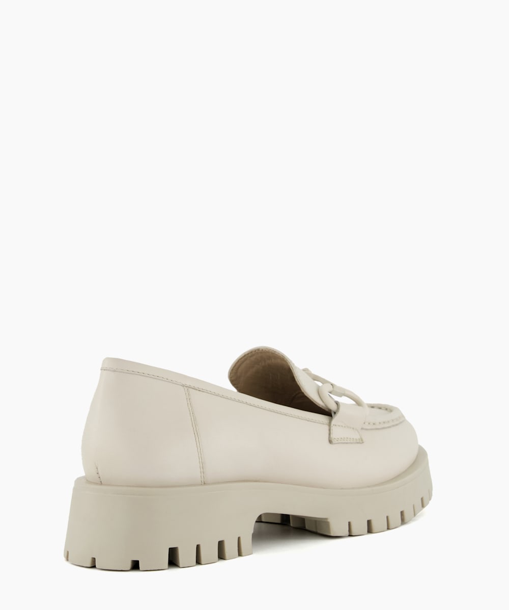 Gazed Off White Chunky Snaffle Trim Loafers Dune London