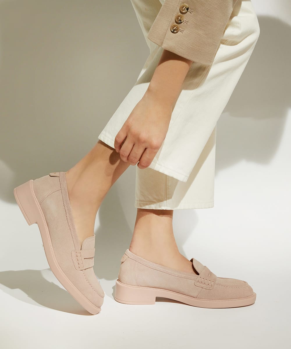 Gazelles Pink Penny Trim Loafers Dune London