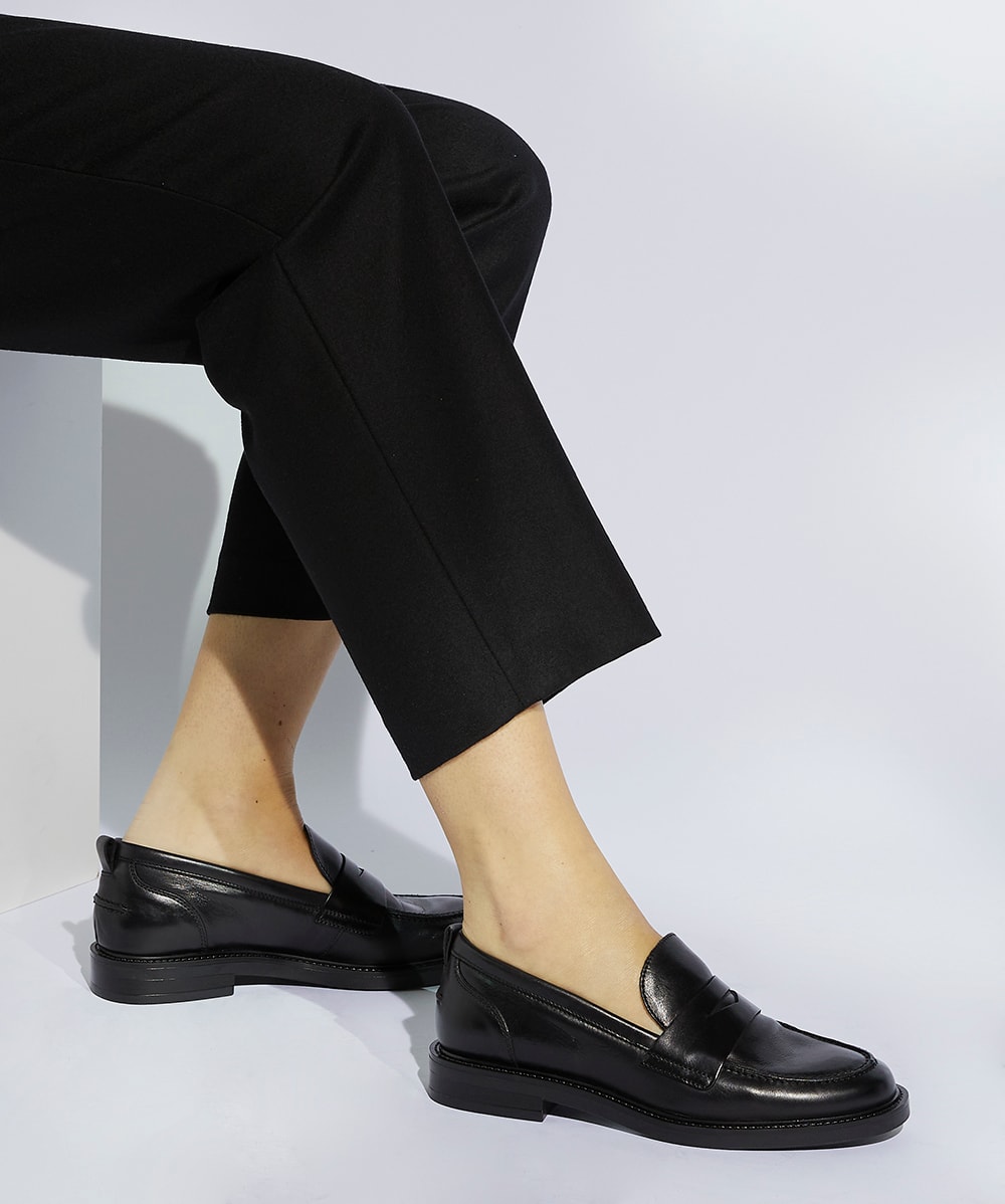 Leather penny cheap loafers womens