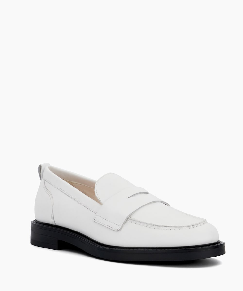 Dune white loafers hotsell