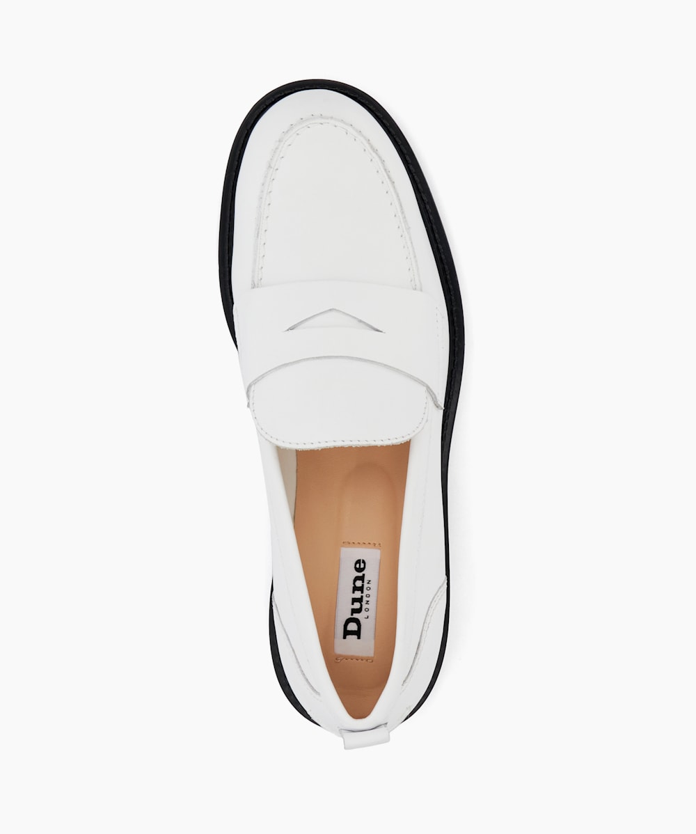 Dune white loafers shop