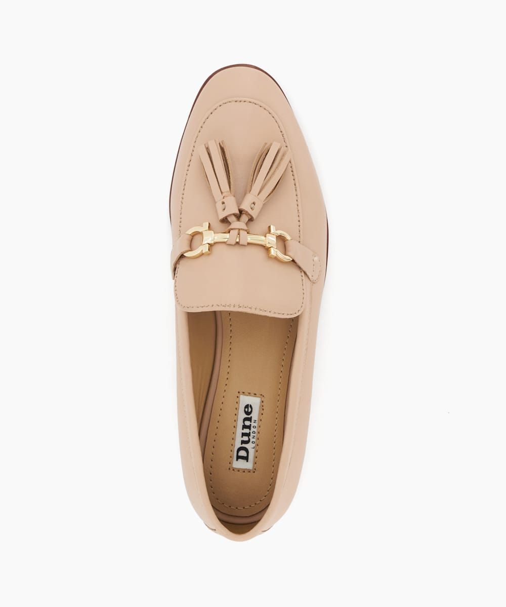 Dune nude loafers clearance
