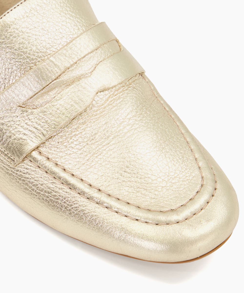 Gold loafers womens clearance