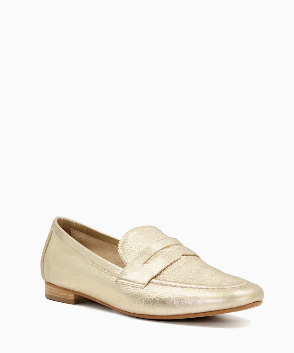 Dune gold top loafers