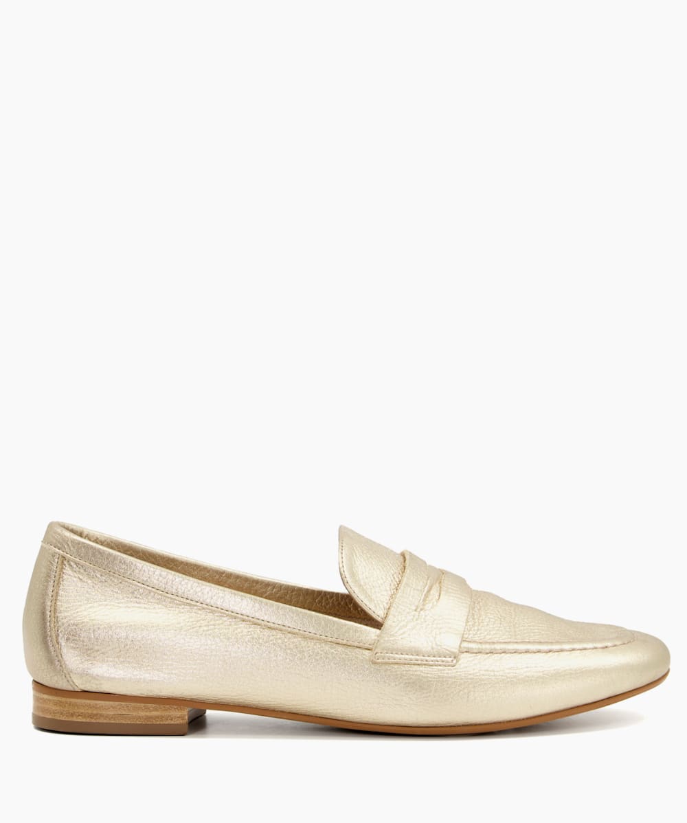 Dune gold loafers 2025