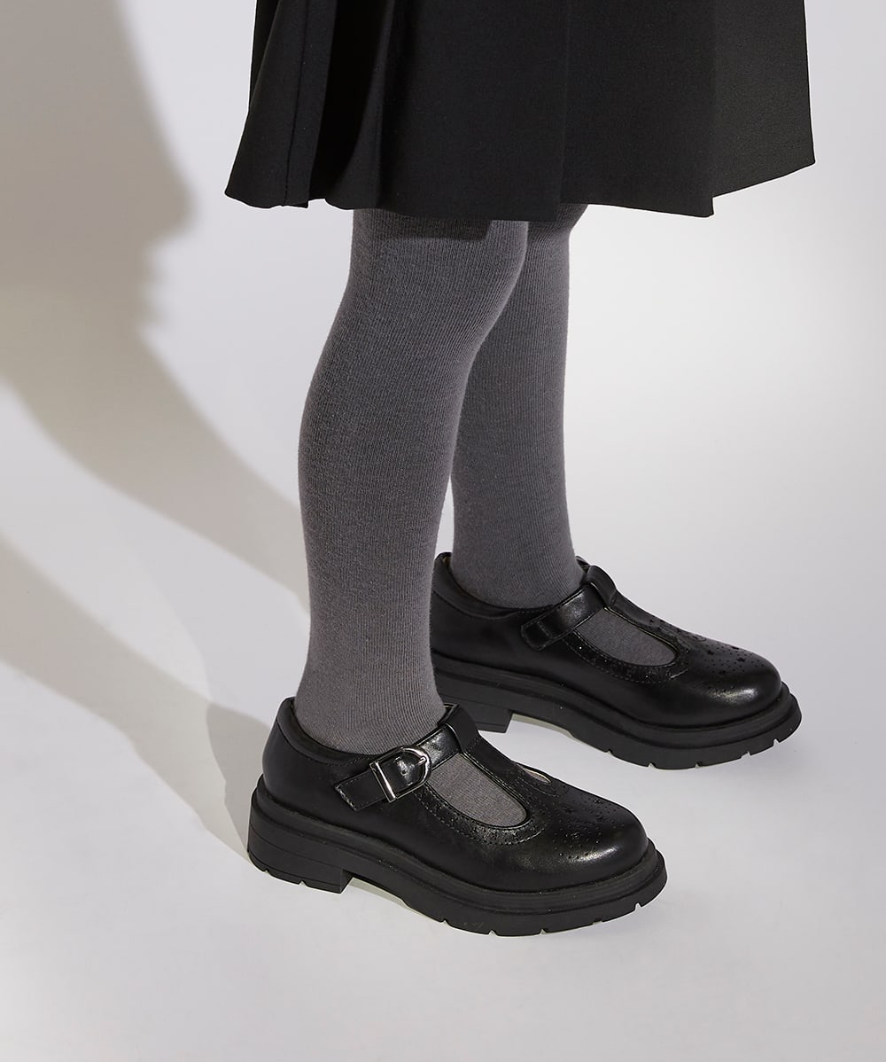Black chunky flat shoes discount