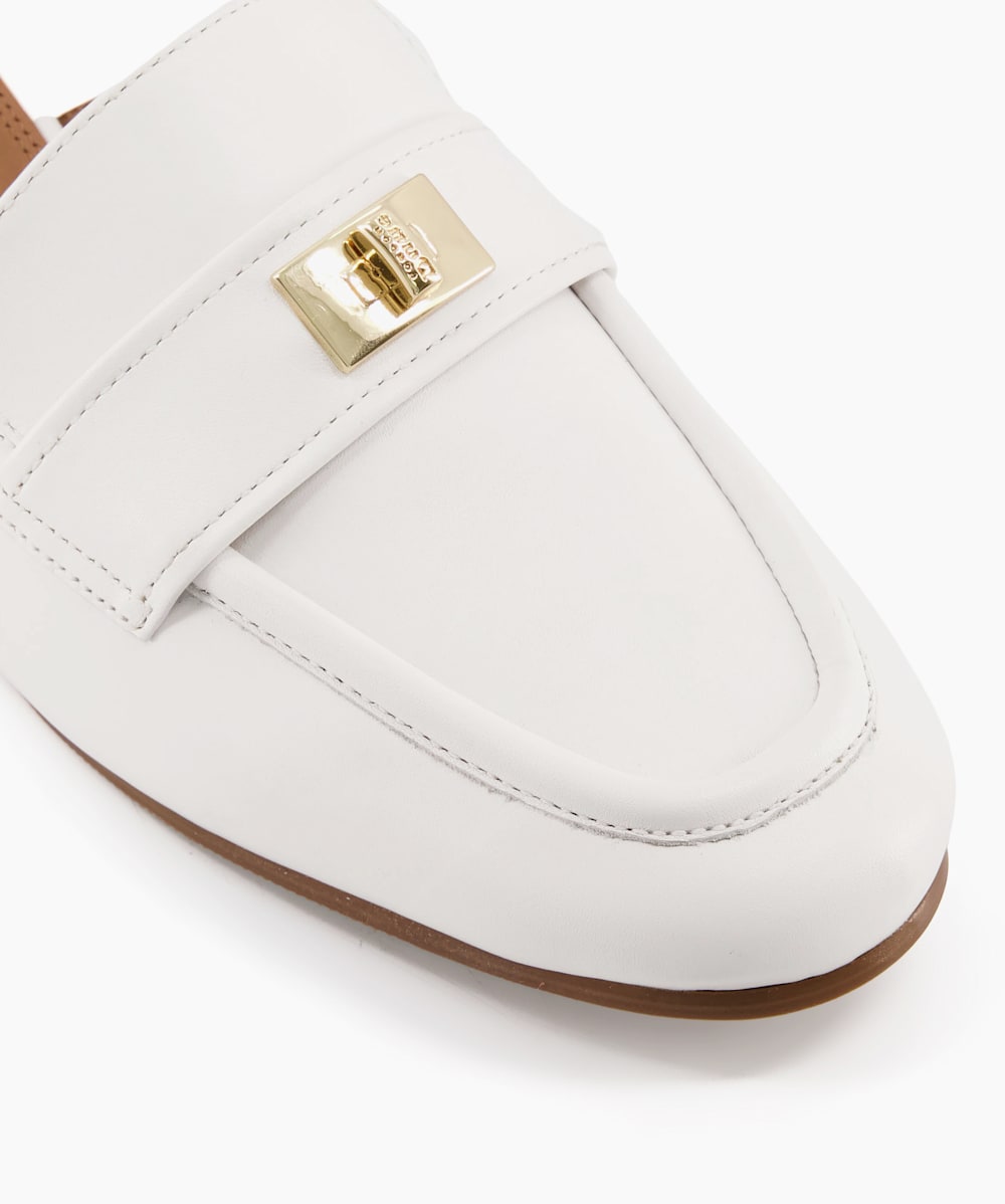 Backless white loafers hot sale
