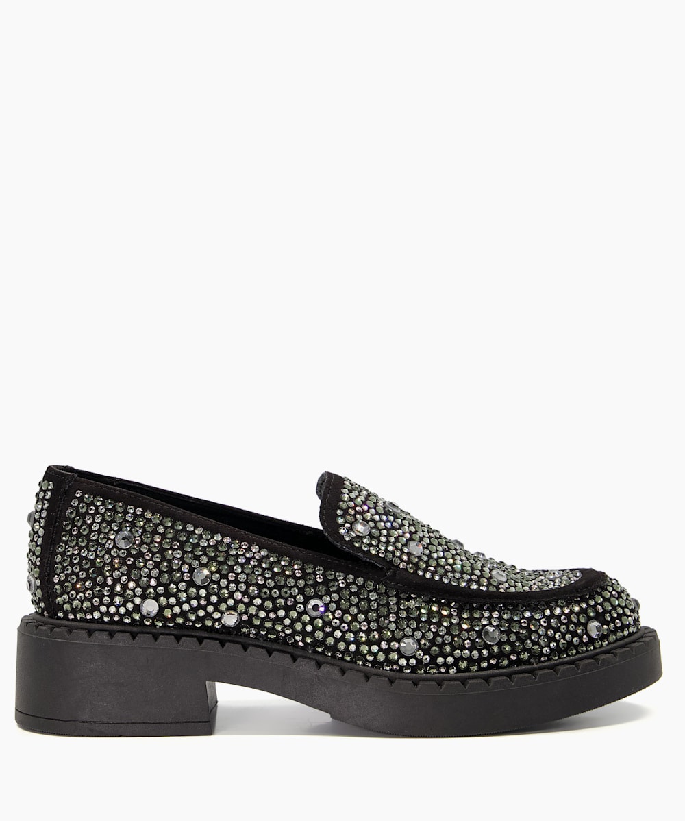 Black glitter loafers on sale