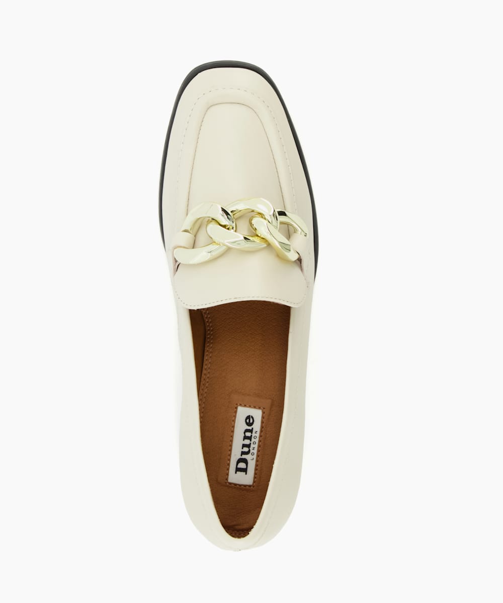 Dune white hot sale loafers