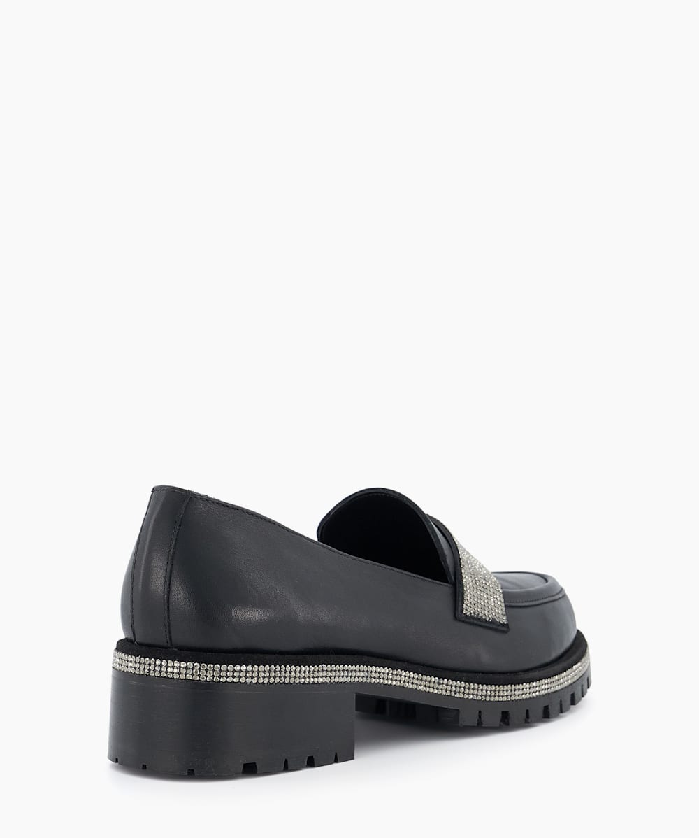 Sparkly black loafers hotsell