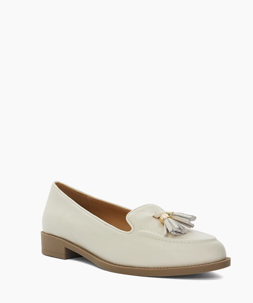 Global Ecru Tassel Trimmed Loafers Dune London