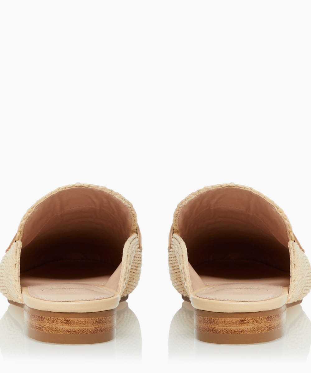 Glowin Natural Snaffle Trim Backless Loafers Dune London