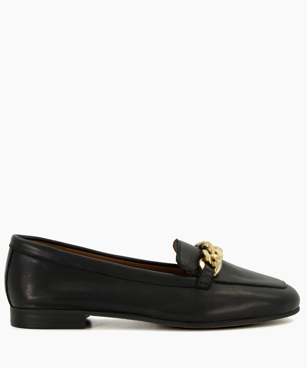 Black loafers with gold buckle women's sales