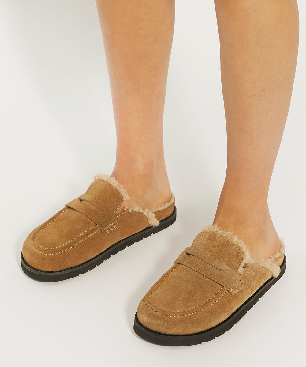 Suede backless loafers sales